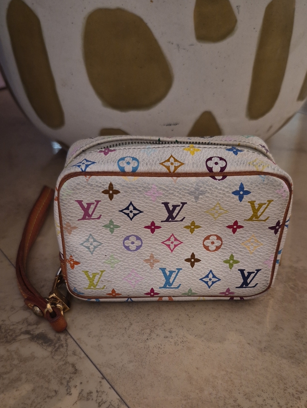 Louis Vuitton Multicolor Monogram White Canvas Wristlet